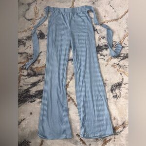 Windsor Light Blue Striped Wide Leg Jumpsuit